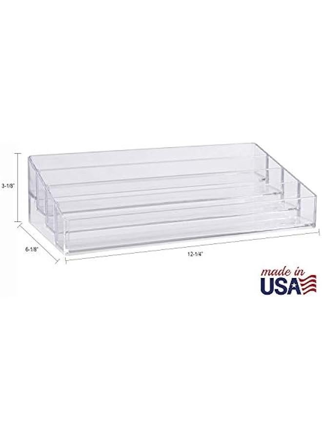 Arabest Multi-Level Nail Polish Bottle Holder | Clear Plastic Organizer Rack for up to 40 Nail Polish Bottles, Rectangular 4 Tiered Vanity Display Stand for Makeup and Eyeshadow Palettes | Made in USA  - Image 5