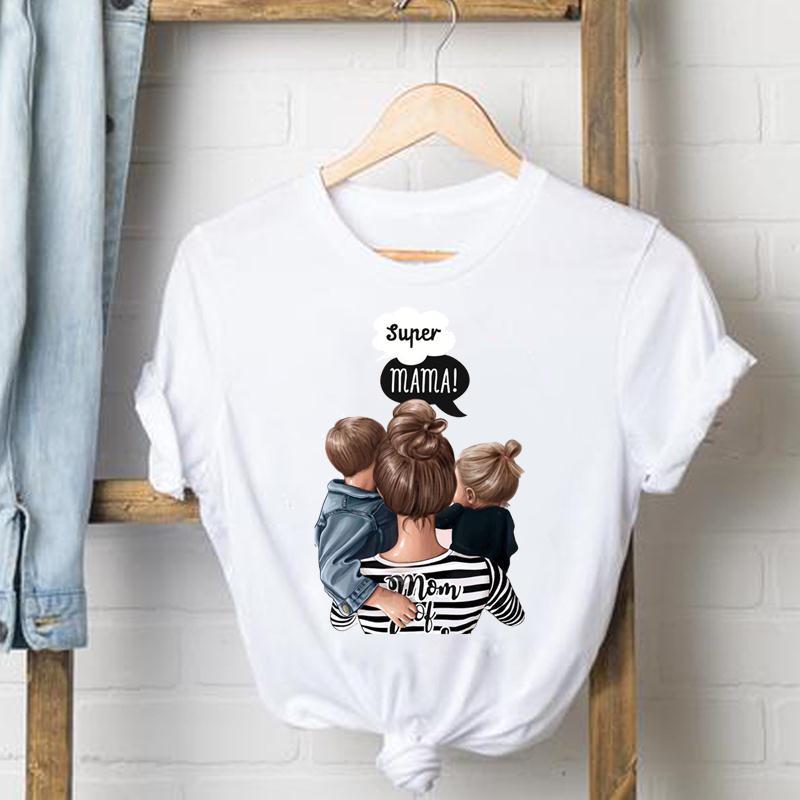 Watercolor Mother Print Women'S T-Shirt Trend Fashion All-Match Modal Cotton Women'S Short Sleeve Shirt For Women - Image 1