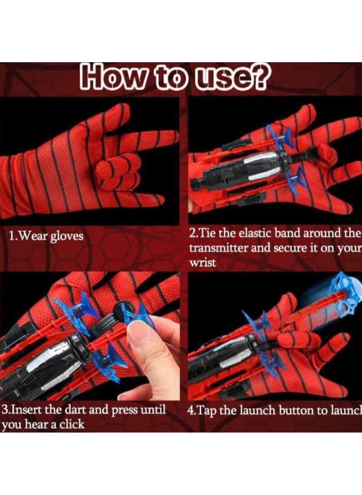 Generic Spider Web Launcher Glove Toy for Kids, Spider Hero Gloves, Launcher Toy, Wrist Play Set, Glove Launcher for Dress Up, Plastic, Red  - Image 2
