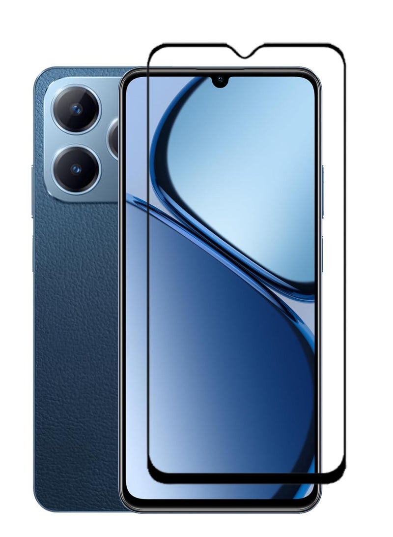 واقي شاشة Realme C63 - واقي شاشة من الزجاج المقوى من الحافة إلى الحافة، شفافية عالية، لمسة دقيقة، مضاد للانفجار، حواف مقوسة ناعمة، تركيب سهل - Image 1