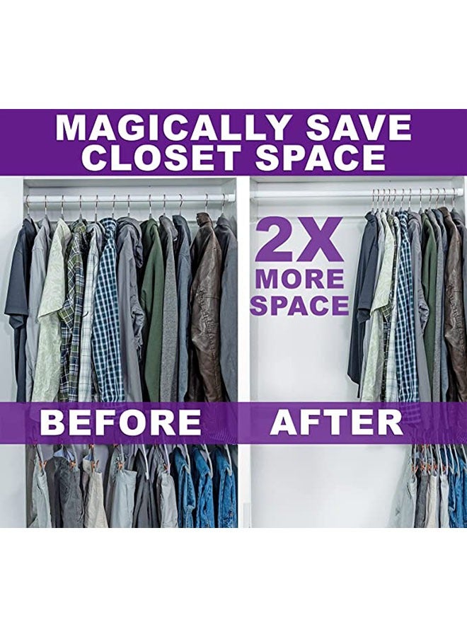 Premium Velvet Hanger (Pack of 50) Heavy Duty - Non-slip - Velvet Suit Hanger White - Chrome Hook, Space Saving Hanger - Image 5