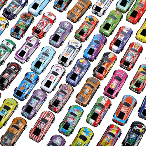 Vinsot 60 Pcs Pull Back Cars Mini Die Cast Race Cars Vehicles Bulk Favors Car Treasure Box Goodie Bag Stuffers Birthday GiftStylish - Image 1
