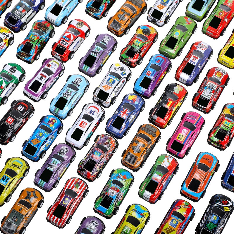 Vinsot 60 Pcs Pull Back Cars Mini Die Cast Race Cars Vehicles Bulk Favors Car Treasure Box Goodie Bag Stuffers Birthday GiftStylish - Image 2