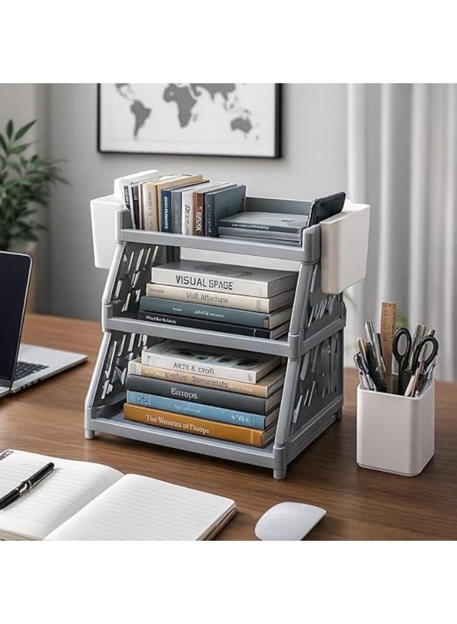 منظم مكتب من 3 طوابق من كيتي، بتصميم حديث، متعدد الألوان، مصنوع من البلاستيك، مدمج - Image 1