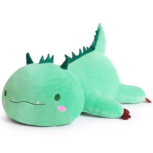 SNOWOLF Cute Dinosaur Plush Pillow Soft Dino Stuffed Animal Kawaii Plushie Toy Hugging Pillow Great Gift for Kids and Adult Birthday Valentines 20 Green - Image 5