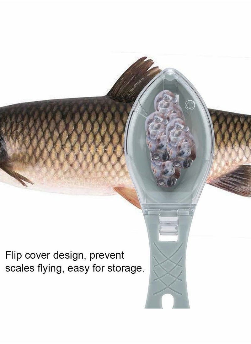 SYOSI - Household Kitchen Tools Fish Scale with Lid, Safe and Fun Scraping Fishing Scale Brush, Fast Remove Fish Skin Graters Cleaning Peeler Scaler Scraper Fish Shape Design (Blue) - Image 1