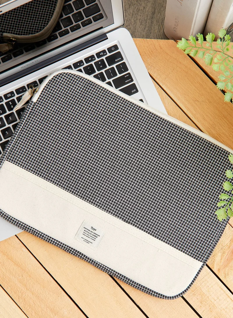 Typo 13" Grid Check Canvas Laptop Case