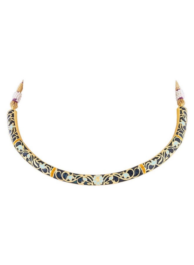 VOYLLA Tahira Bird and Floral Motifs Gold Necklace Set for Women - Image 4