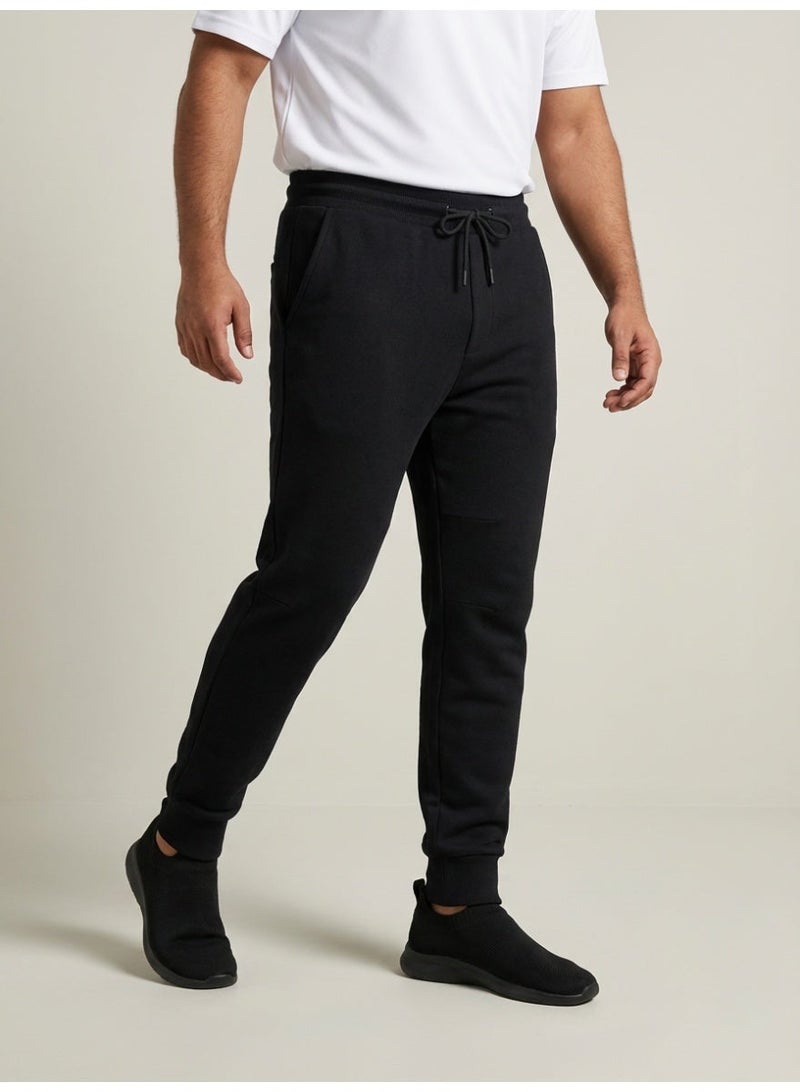 aegis store AEGIS Men’s Black Jogger Pants - Premium Cotton Blend, Drawstring Waist, Slim Fit - Image 3