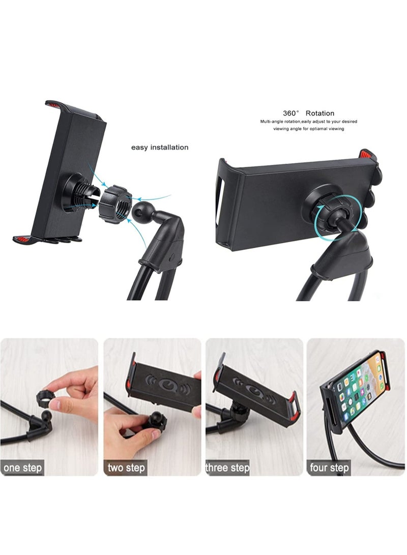 حامل هاتف ذكي - حامل هاتف مريح معلق على الرقبة بتصميم دوار حر على الطاولة متعدد الوظائف (أسود) - Image 3