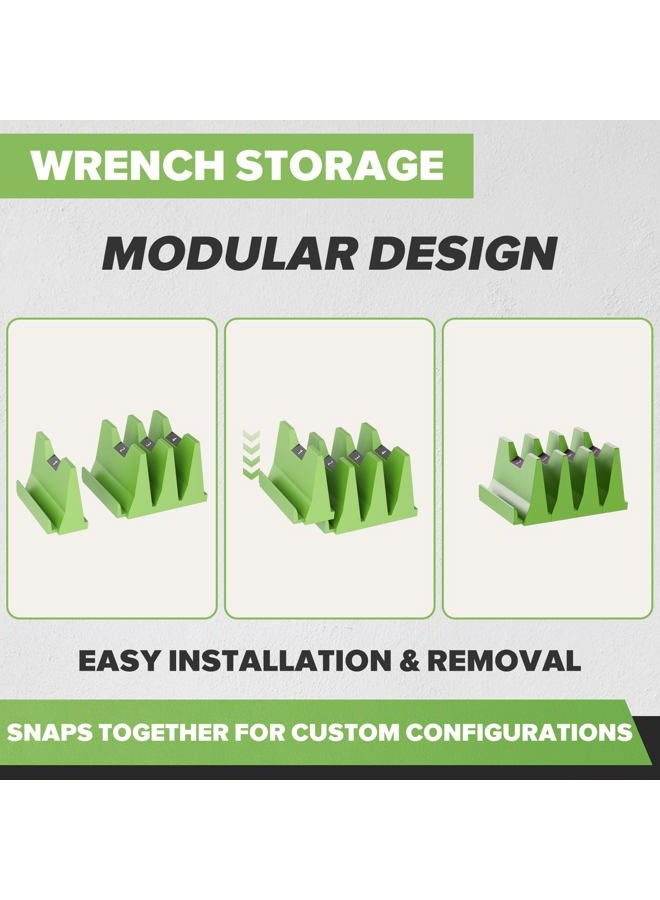 Matscover 80PCS Modular Wrench Organizer Wrench Holder - Tool Organizers for Tool Drawer Storage, Wrench Storage Set with Metric & SAE Label, Wrenchs Rack Tool Gift for Professional Mechanics Men, Green - Image 3