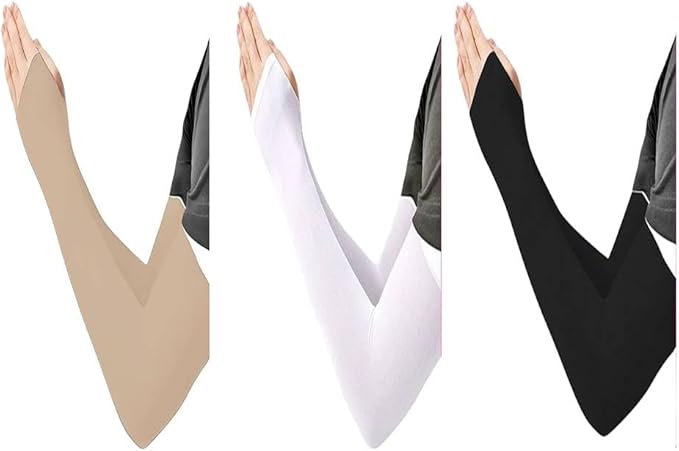SMARTEDGE long armband for veiled women, black, suitable for abayas, khimar, jilbab, prayer, and milhafa. Available in 3 colors (white, black, and beige)."