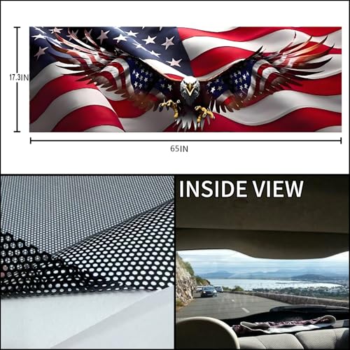 Tobethay Rear Window Decals for Trucks - 65x17.3 in Back Window Decals Fit Most Pickup Trucks SUV, Vinyl American Flag Back Window Decal Truck Rear Window Graphics for Personalized Decoration - Image 2