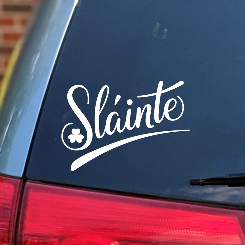 Sunset Graphics & Decals Slainte - Irish Toast Cheers Car Decal Sticker Irish | Cars Trucks Vans Walls Laptop | White | 5.5 x 4 inches | SGD000037 - Image 4