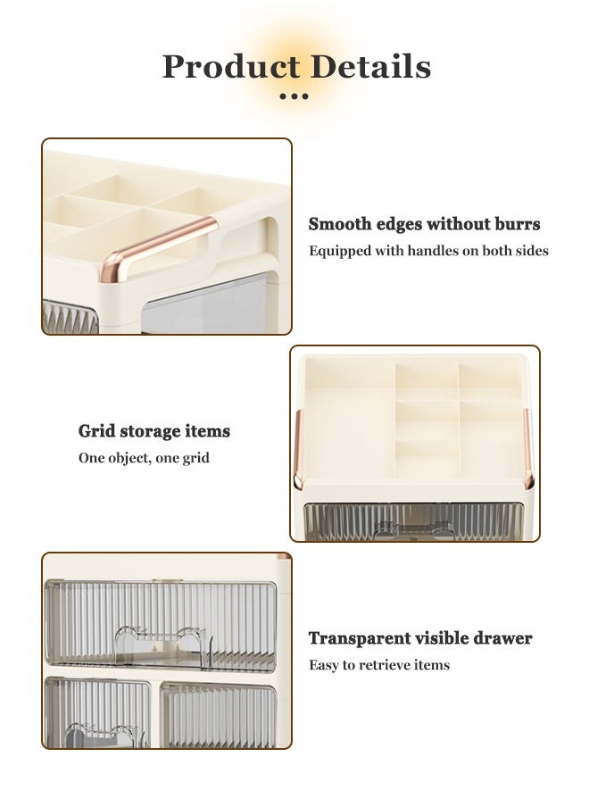 Beautiful High-end dressing table, drawer-type cosmetic storage box, multi-layer storage of lipstick, skin care products, jewelry  - Image 4