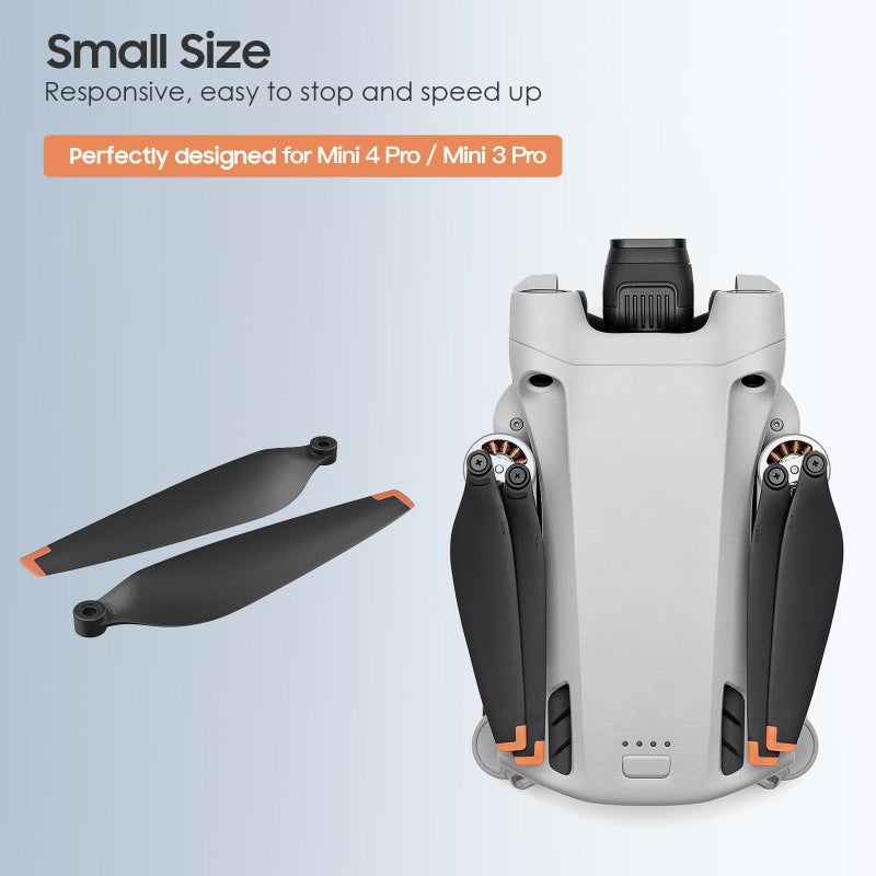 Generic TiMOVO 24Pcs Mini 3 Pro Propellers Compatible with DJI Mini 3 Pro, Mini 4 Pro, Low Noise Quick-Release Spare Parts Blades Props Accessory Replacement with Screws Accessories, Black-Orange Tip  - Image 2