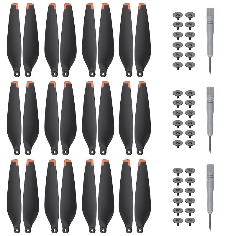 Generic TiMOVO 24Pcs Mini 3 Pro Propellers Compatible with DJI Mini 3 Pro, Mini 4 Pro, Low Noise Quick-Release Spare Parts Blades Props Accessory Replacement with Screws Accessories, Black-Orange Tip  - Image 1