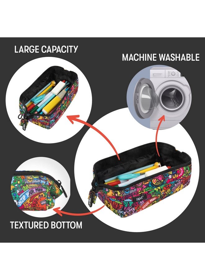 زيبيت حافظة أقلام ZIPIT Lenny | حقيبة أقلام كبيرة السعة | حقيبة أقلام للمدرسة والجامعة والمكتب (ملونة) - Image 3