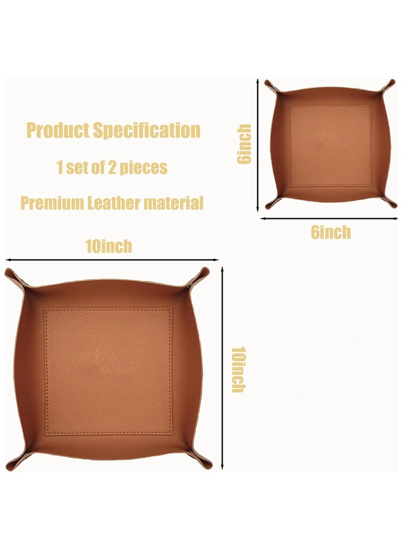 2PCS Small Valet Tray Organizer for Keys, Wallet, and Accessories, Decorative Tray for Desk or Bedroom