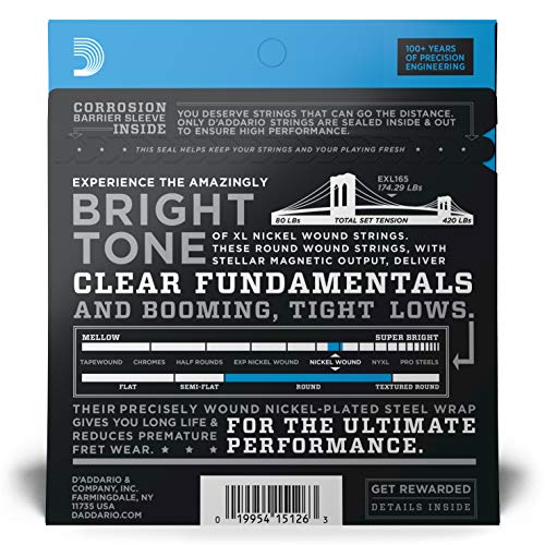 D'Addario EXL165 Nickel Wound 45-105 Custom Light Bass Guitar Strings - Image 2