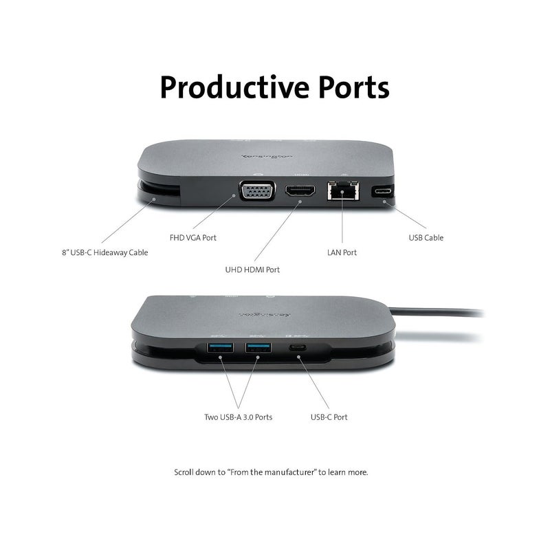 Kensington SD1610P Surface Dock for Microsoft Surface Pro 11, 10, 9, 8, 7 & 7+, Surface Pro X, Surface Go, Surface Laptop and Surface Book (K38365WW) - Image 4