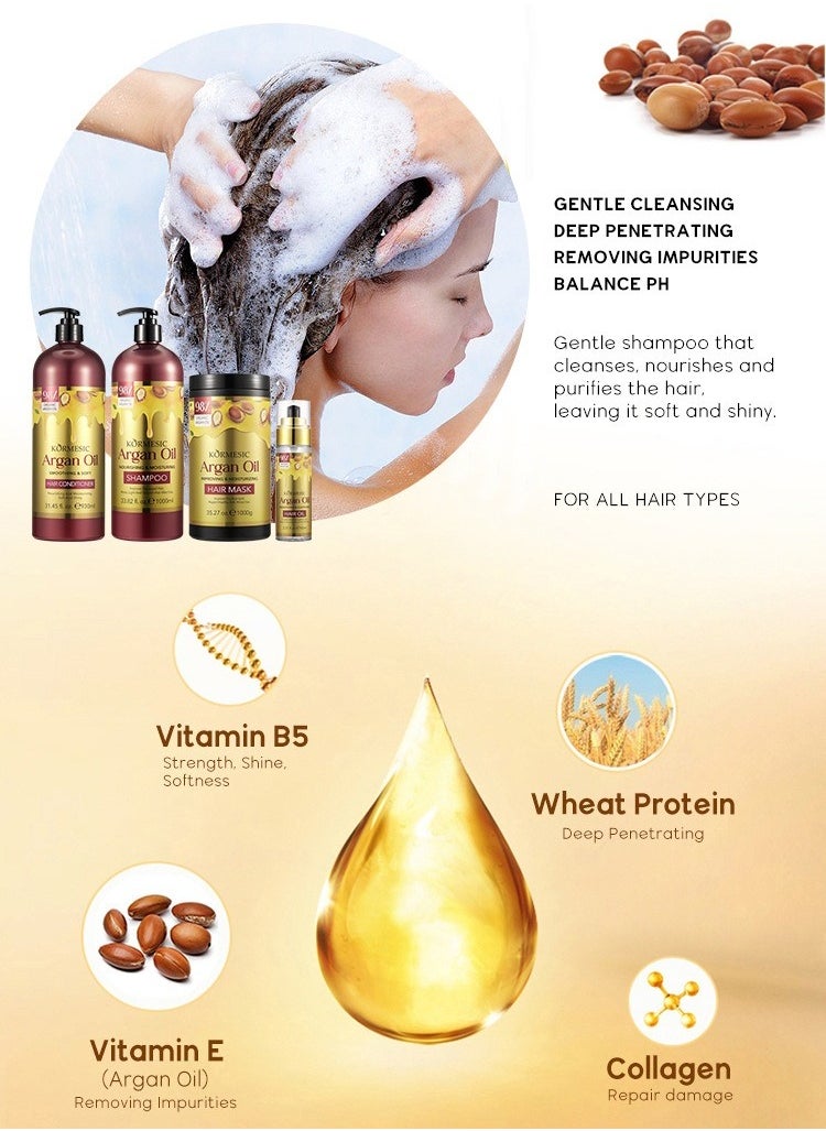 Kormesic - Argan Oil Hair Mask 1000g - Deep Conditioning & Repairing - Image 1