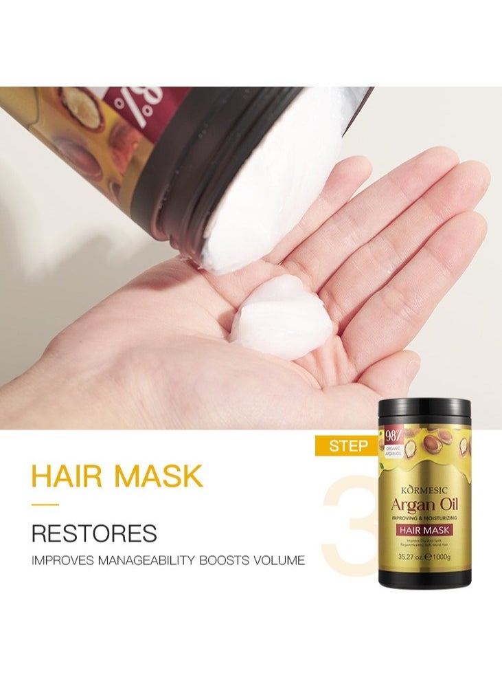 Kormesic - Argan Oil Hair Mask 1000g - Deep Conditioning & Repairing - Image 1