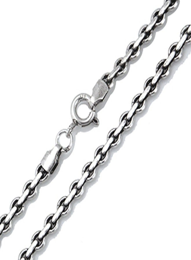 Silvershake Oxidized 3mm 925 Sterling Silver Cable Chain Necklace 22 Inch - Image 1
