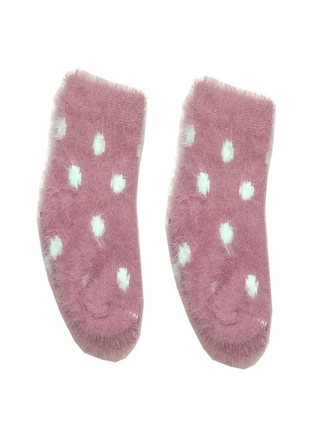 KETKAR Kids Super Soft Cozy Warm Stretchy Fuzzy Winter Ankle Length Socks For Boys Girls 1 Pairs_Pink_1-2 Years - Image 1