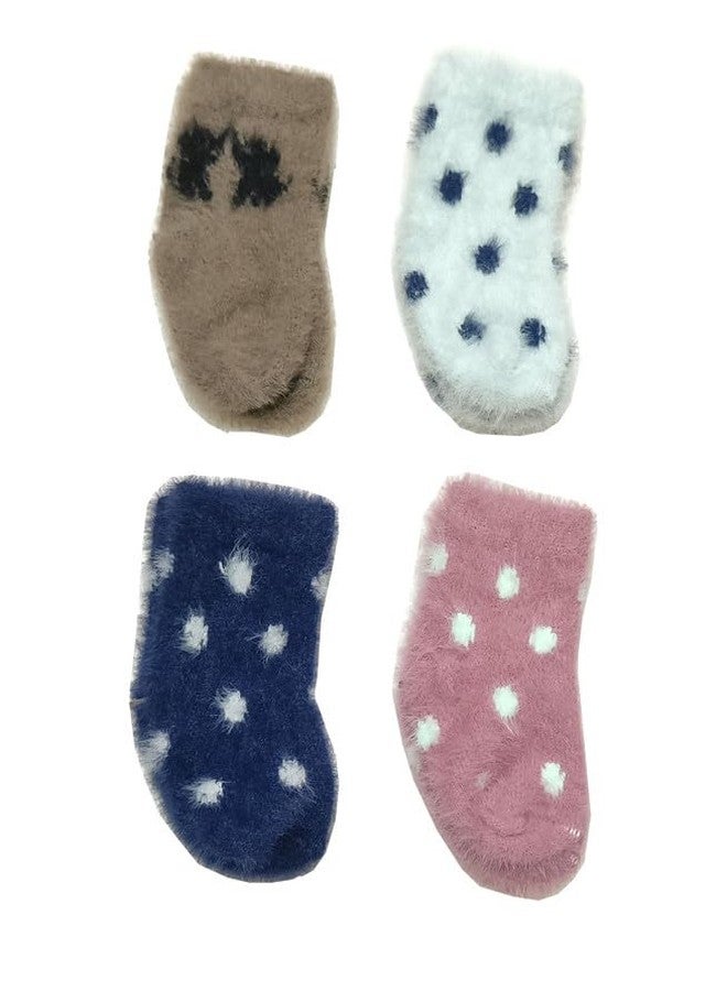 KETKAR Kids Super Soft Cozy Warm Stretchy Fuzzy Winter Ankle Length Socks For Boys Girls 1 Pairs_Pink_1-2 Years - Image 4