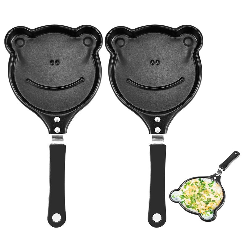 LEGACYCART Mini Frog Face Shape Nonstick Egg Frying Tray Place Innovative Korean Breakfast Pot DIY Mini Egg Pancake Breakfast Single Omelette Pancake Pan (Pack of 1) - Image 1