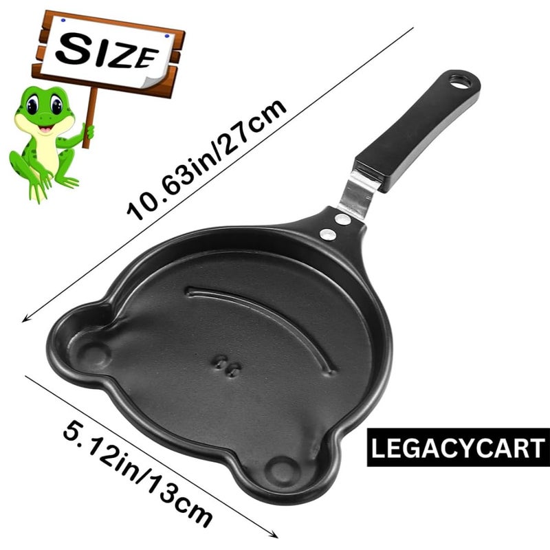 LEGACYCART Mini Frog Face Shape Nonstick Egg Frying Tray Place Innovative Korean Breakfast Pot DIY Mini Egg Pancake Breakfast Single Omelette Pancake Pan (Pack of 1) - Image 2