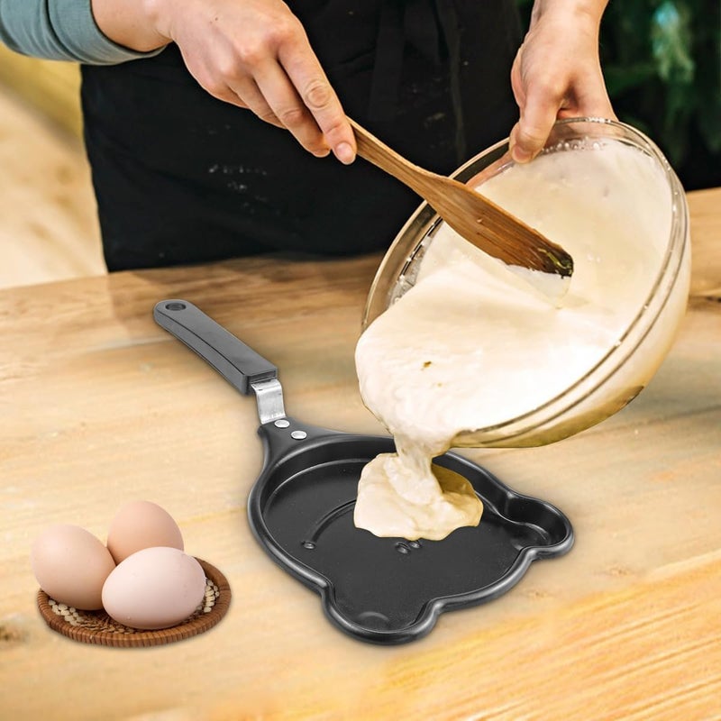 LEGACYCART Mini Frog Face Shape Nonstick Egg Frying Tray Place Innovative Korean Breakfast Pot DIY Mini Egg Pancake Breakfast Single Omelette Pancake Pan (Pack of 1) - Image 5