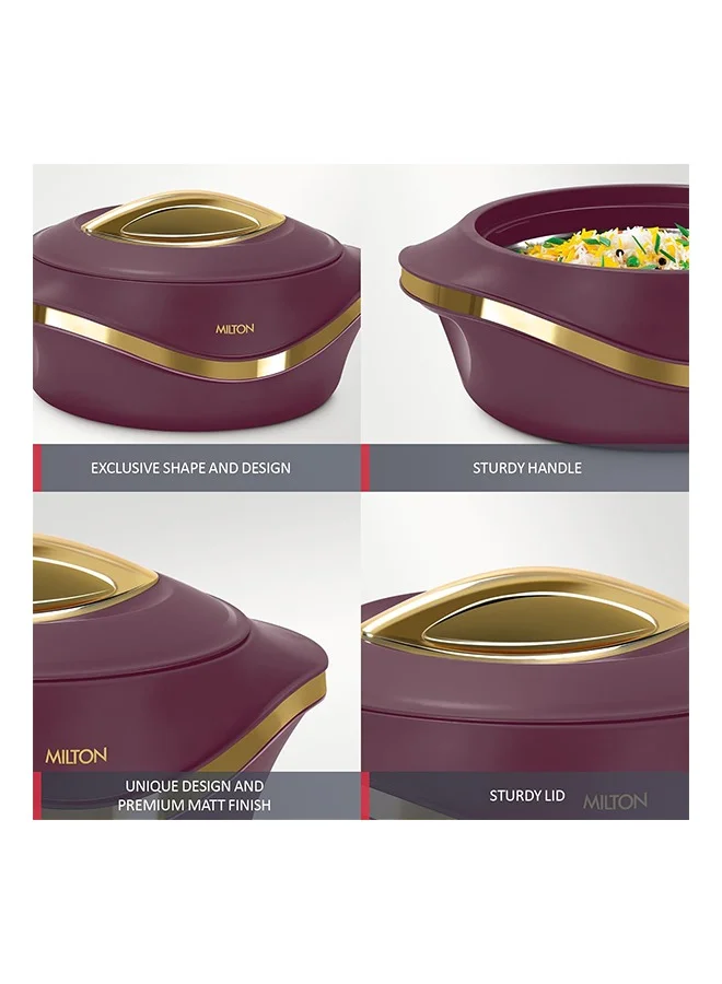 Milton MILTON 3-Piece Casserole Set (860ml, 1.27L, 1.96L) Double-Walled Hotpot with PU Insulation & Stainless Steel Inner, Keeps Food Hot/Cold for Hours, Perfect for Serving Roti - Pearl Reg - Marron Marron