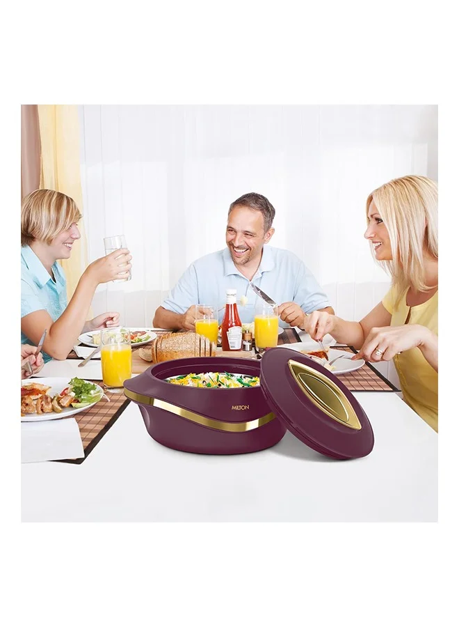 Milton MILTON 3-Piece Casserole Set (860ml, 1.27L, 1.96L) Double-Walled Hotpot with PU Insulation & Stainless Steel Inner, Keeps Food Hot/Cold for Hours, Perfect for Serving Roti - Pearl Reg - Marron Marron