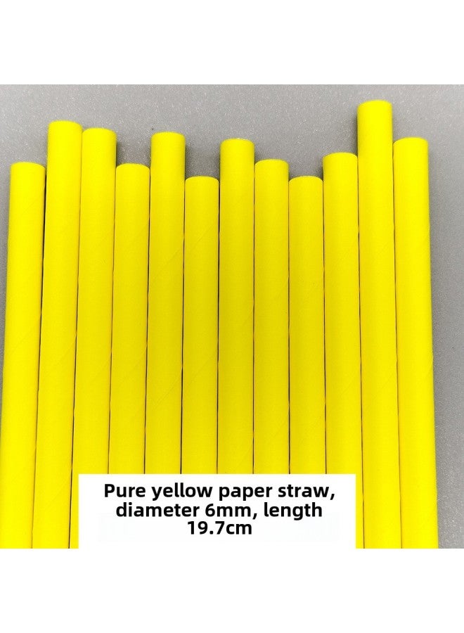 Solid Color Paper Straw Disposable Degradable Food Grade Paper Straw Color Straw Bar Dessert Party Decoration-Color:Solid Color Dark Powder  - Image 4