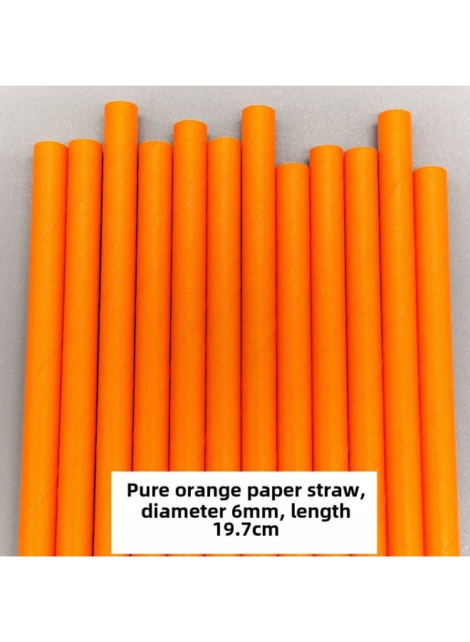 Solid Color Paper Straw Disposable Degradable Food Grade Paper Straw Color Straw Bar Dessert Party Decoration-Color:Solid Color Dark Powder  - Image 5