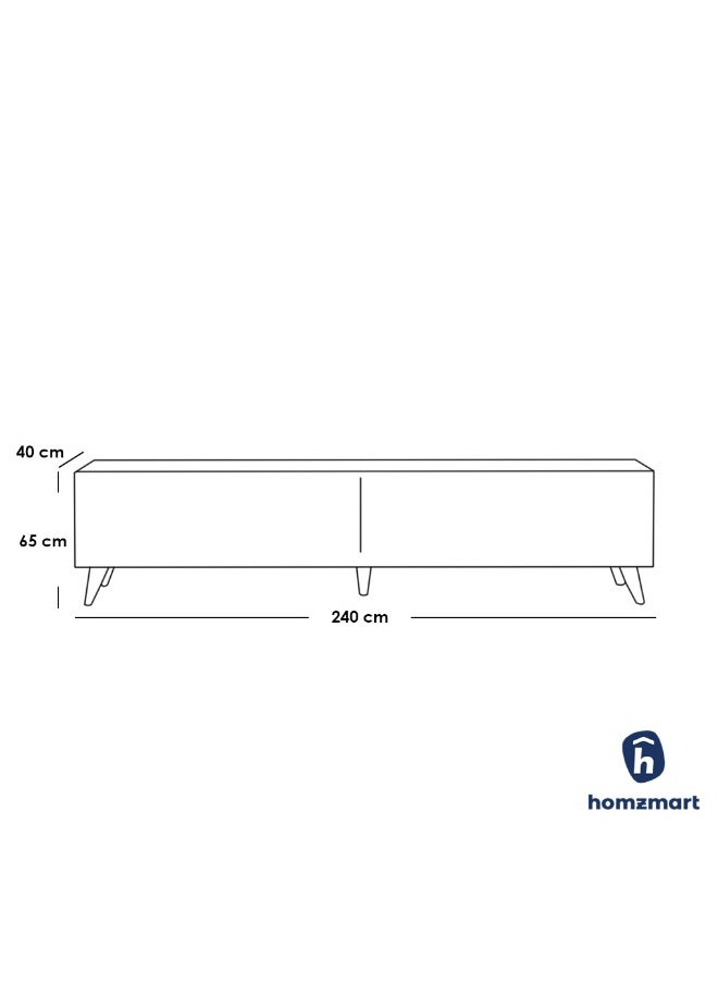 Homzmart MDF and Swedish Wood Tv Unit Set 2 Pieces - Grey and Brown  - Image 2