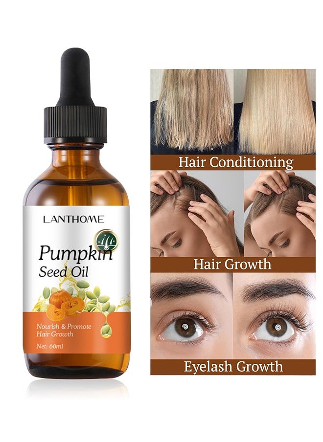 Lanthome Pumpkin Seed Oil -for Skin and Hair Growth Organic 100% Pure RAW Cold Pressed Pumpkin Seed Oil for Anti Aging Wrinkle Massage Oil Hair and Scalp Care Vitamin E Oil  - Image 4