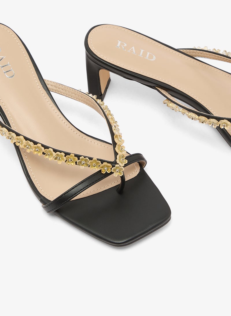 RAID Embellished Strap Heeled Sandals - Image 4