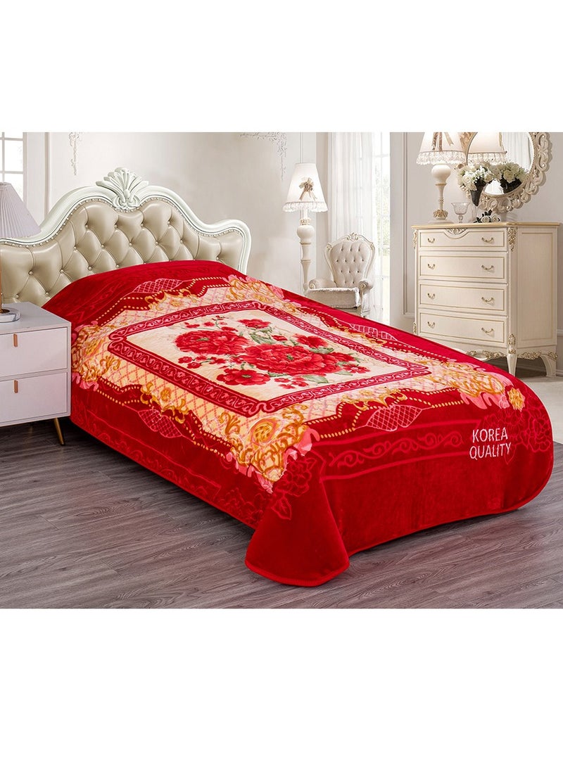 STARLIFE Single Ply Premium Korea Quality Blanket Made by 100% Polyester SPUN YARN Obtained from Virgin Polyester Which is Suitable for winter and Rainy Season 160*240CM 7LBS 