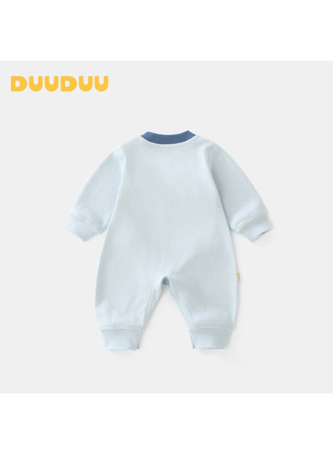 Duuduu Baby Romper Uni Autumn Newborn Seamless Spring Jumpsuit Blue 90cm - Image 2