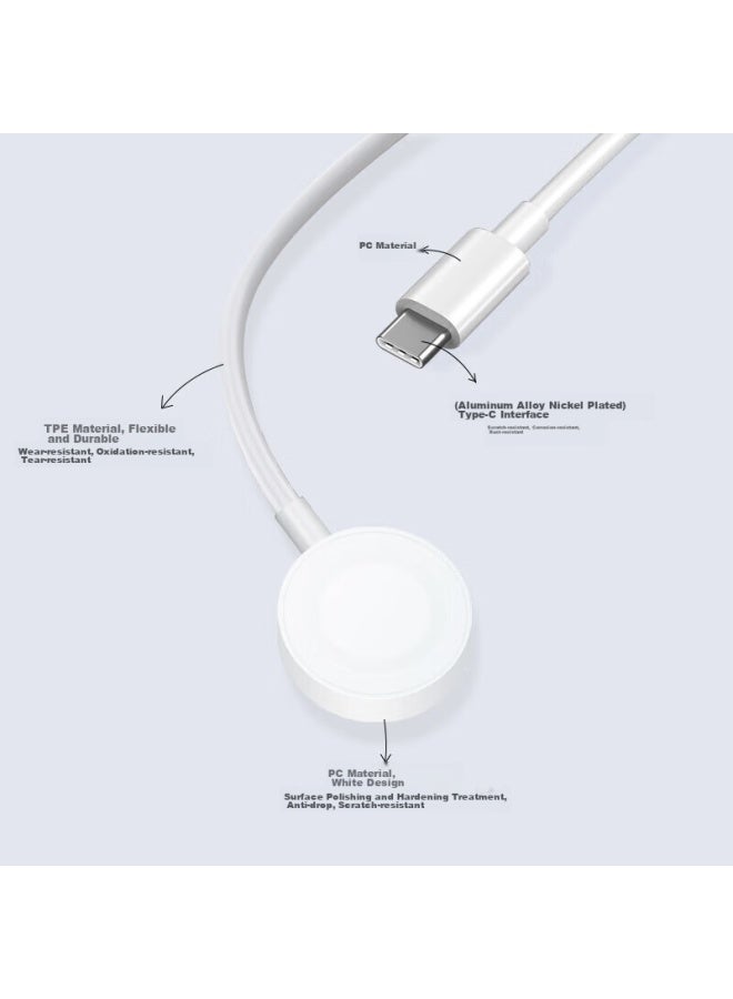 ESCASE Escase Apple Watch Charger, Wireless Iwatch Magnetic Charging Dock, Magsafe Watch Charging Cable, Type-c Compatible, Suitable For Apple Watch 9/8/7/6/5/4se/ultra  - Image 2