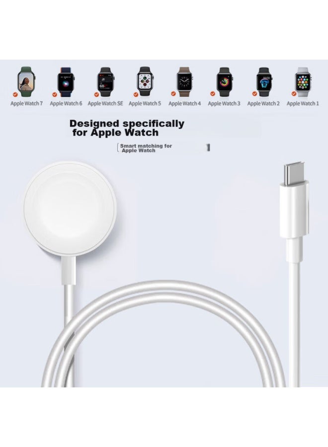 ESCASE Escase Apple Watch Charger, Wireless Iwatch Magnetic Charging Dock, Magsafe Watch Charging Cable, Type-c Compatible, Suitable For Apple Watch 9/8/7/6/5/4se/ultra  - Image 3