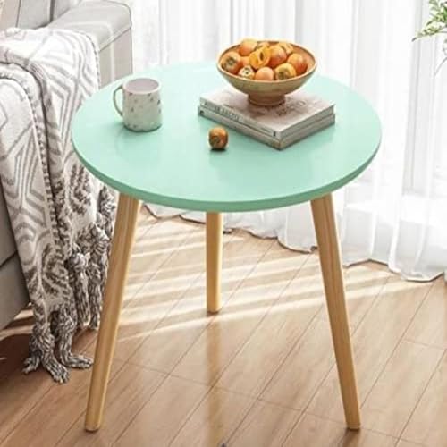 DDS Dream Decor Shoppee Foldable Round Shaped Side Table/Tea Coffee Breakfast Table (Light Green, Engineered Wood) - Image 1