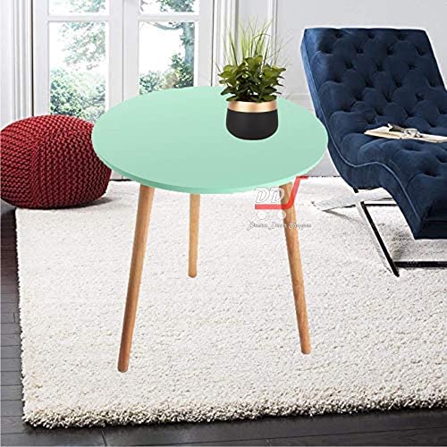 DDS Dream Decor Shoppee Foldable Round Shaped Side Table/Tea Coffee Breakfast Table (Light Green, Engineered Wood) - Image 3