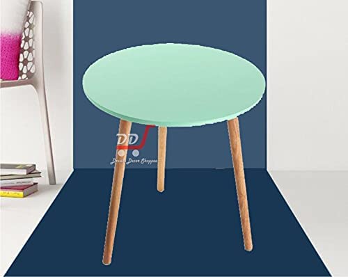 DDS Dream Decor Shoppee Foldable Round Shaped Side Table/Tea Coffee Breakfast Table (Light Green, Engineered Wood) - Image 4