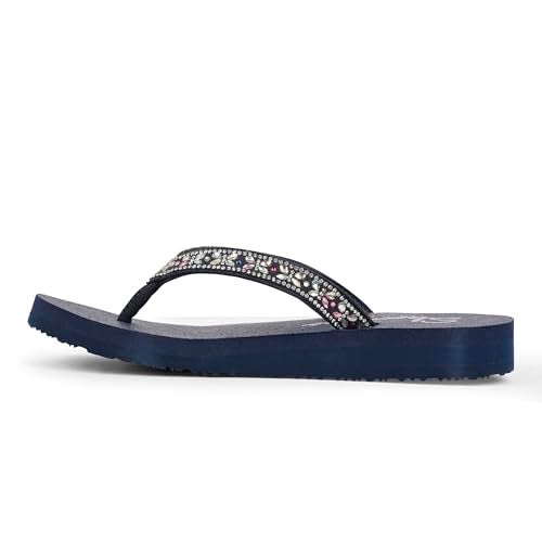 Skechers Women Meditation Navy Blue Slippers - Image 4