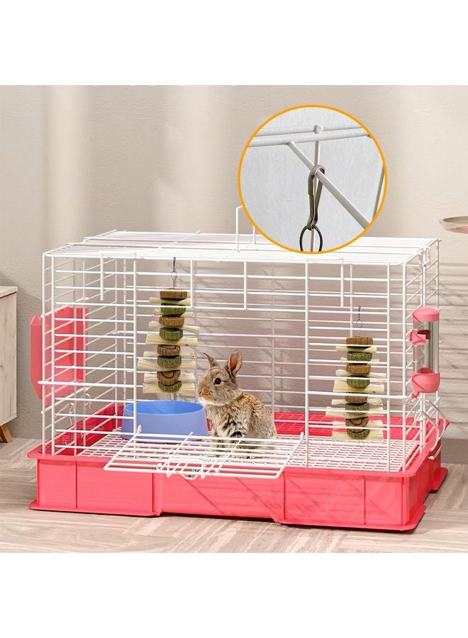 Hamiledyi 3Pcs Bunny Chew Toys for Teeth Bunny Hanging Grinding Cake Natural Sweet Bamboo Sticks Timothy Hay&Carrot Cake for Rabbit Guinea Pig Chinchilla Gerbil Improve Dental Health - Image 4