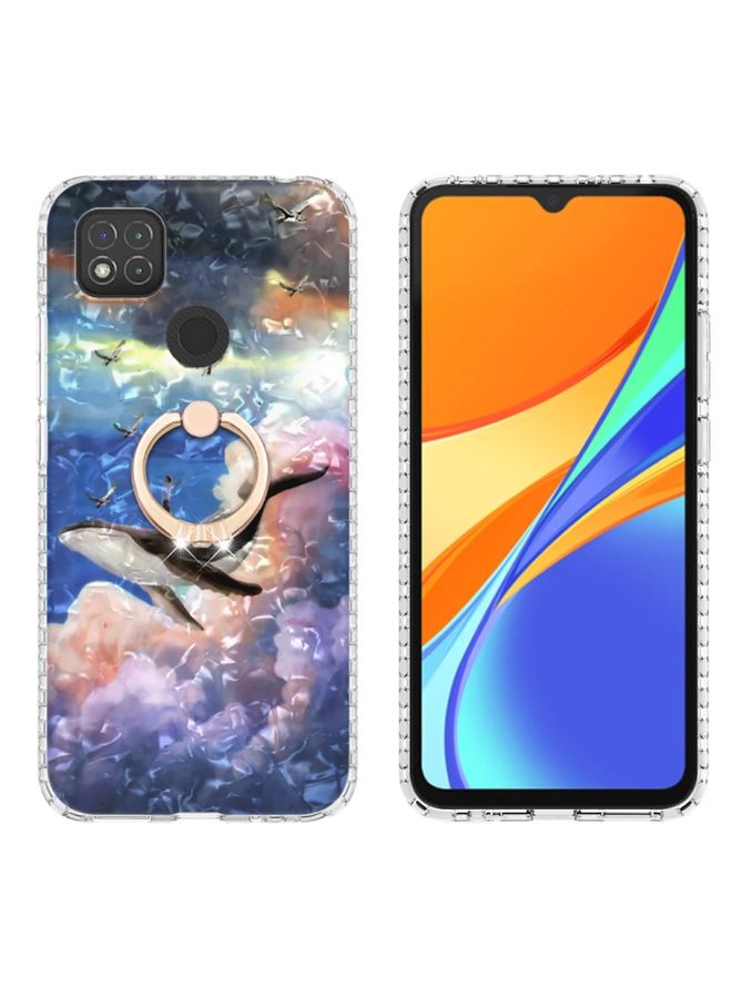 Case Cover For Xiaomi Redmi 9C / 9 Indian Version Ring Holder 2.0mm Airbag TPU Phone Case Whale